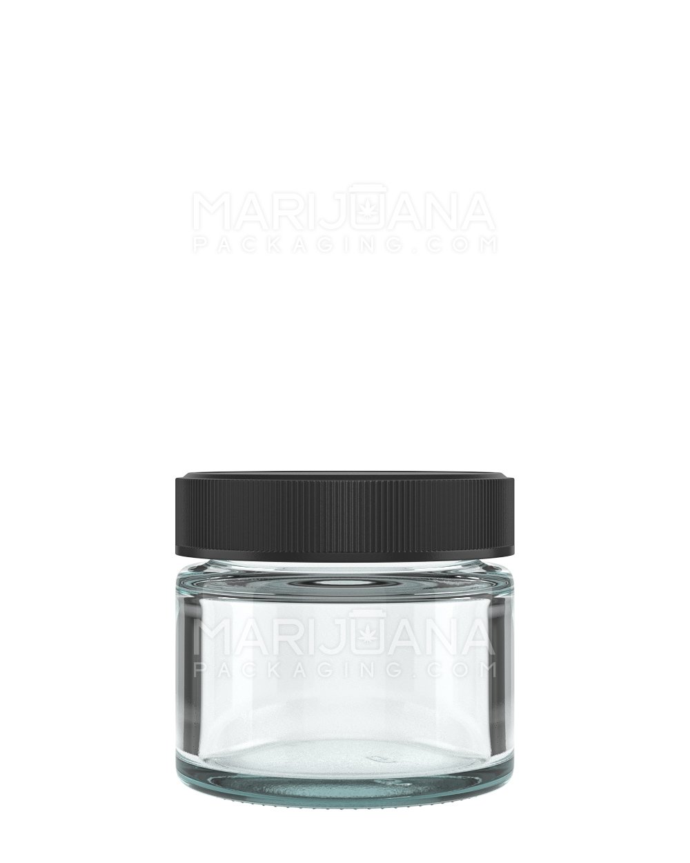 Straight Sided Clear Glass Jars with Black Cap | 53mm - 2oz - 240 Count - 1