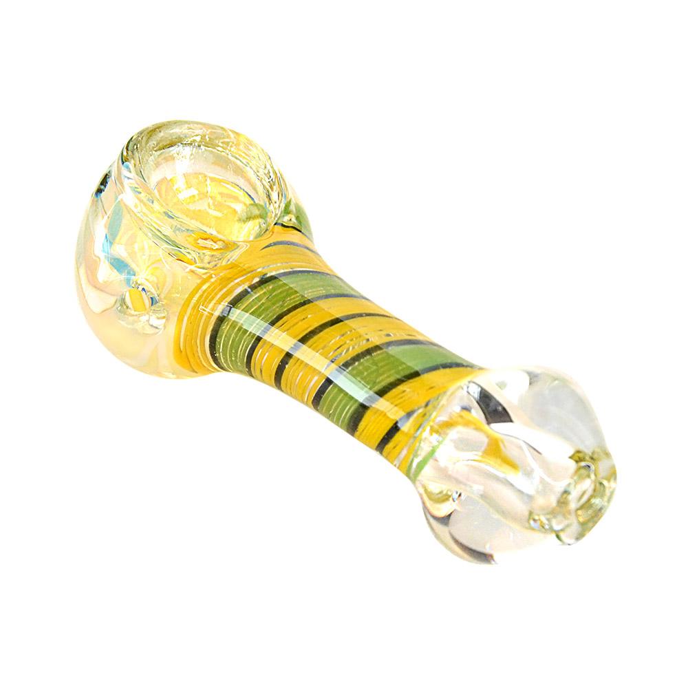 Spiral & Gold Fumed Spoon Hand Pipe | 4in Long - Glass - Assorted - 9