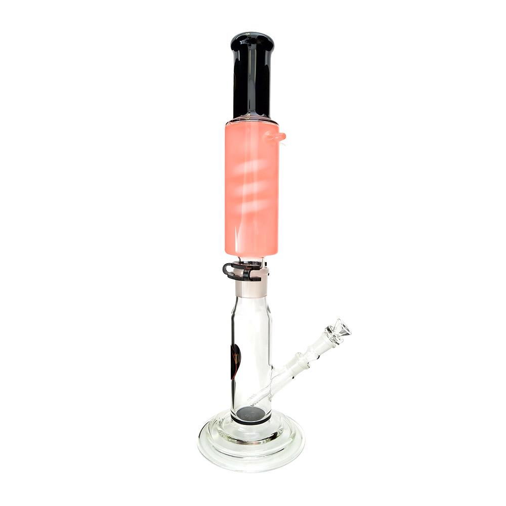 USA Glass | M3D Two Piece Glass Water Pipe w/ Glycerin Attachment | 22.5in Tall - 18mm Bowl - Black - 3