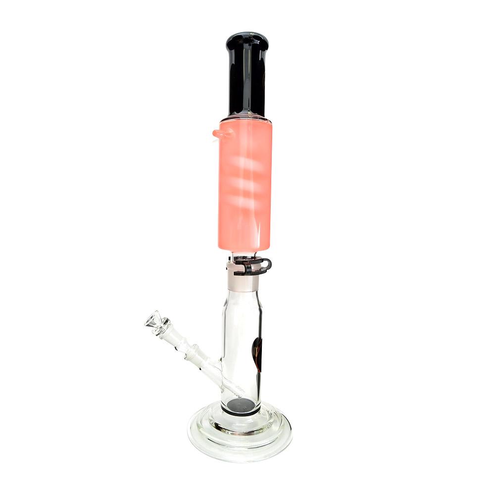 USA Glass | M3D Two Piece Glass Water Pipe w/ Glycerin Attachment | 22.5in Tall - 18mm Bowl - Black - 1