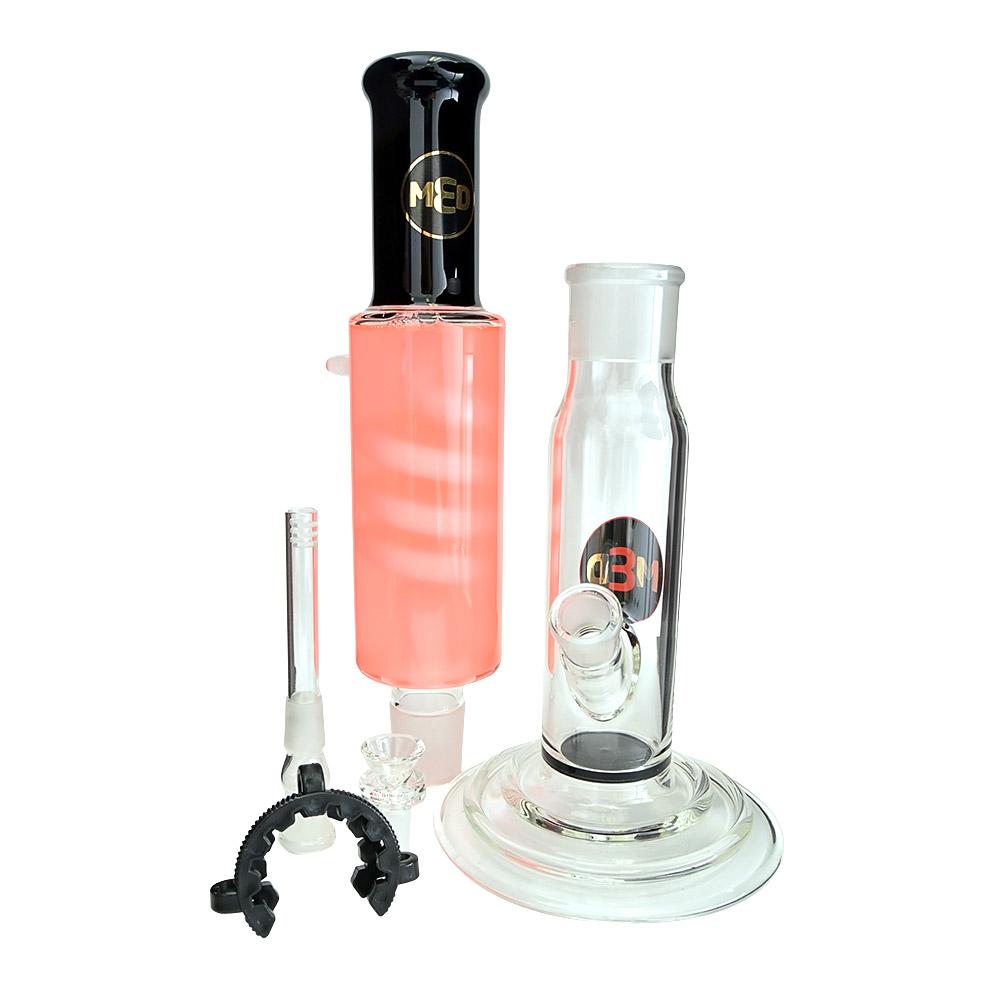 USA Glass | M3D Two Piece Glass Water Pipe w/ Glycerin Attachment | 22.5in Tall - 18mm Bowl - Black - 4