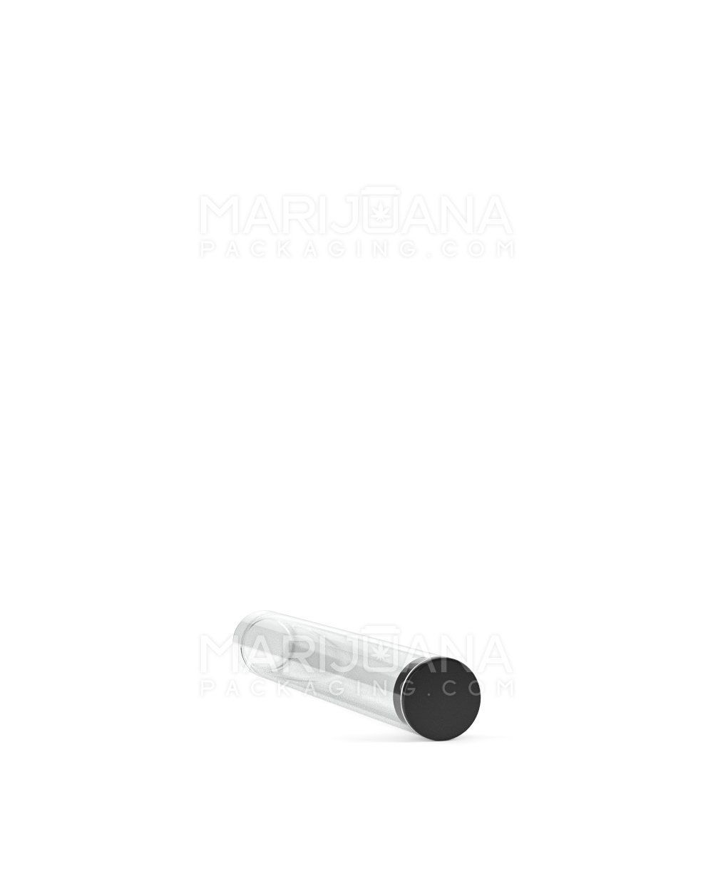 Buttonless Vape Cartridge Tube w/ Black Cap | 86mm - Clear Plastic - 500 Count - 4