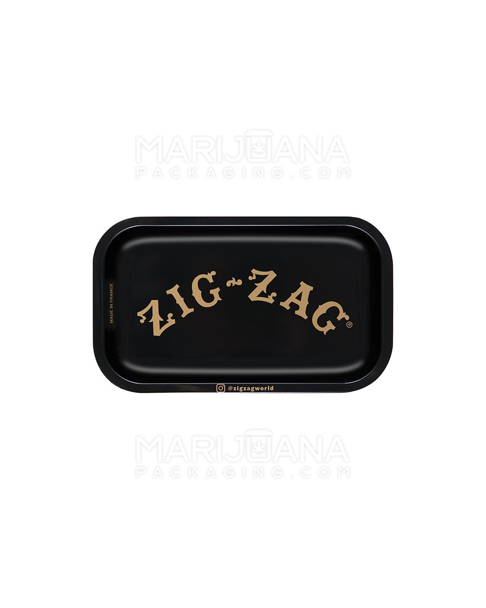 ZIG ZAG | Black Rolling Tray | 10.75in x 6.5in - Small - Metal - 1