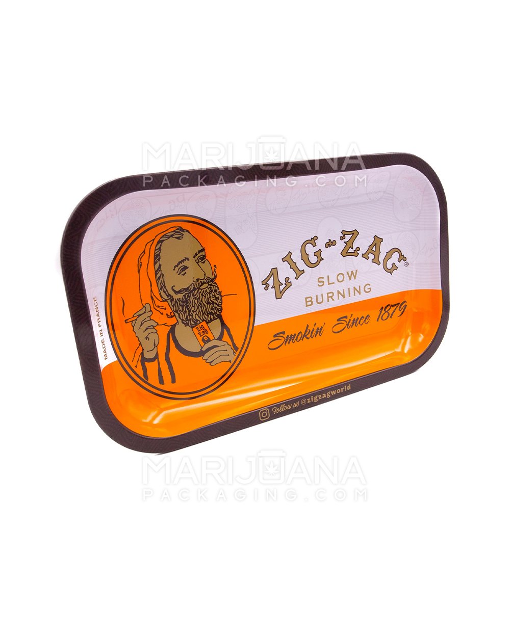 ZIG ZAG | Classic Orange Rolling Tray | 13.4in x 10.8in - Large - Metal - 2