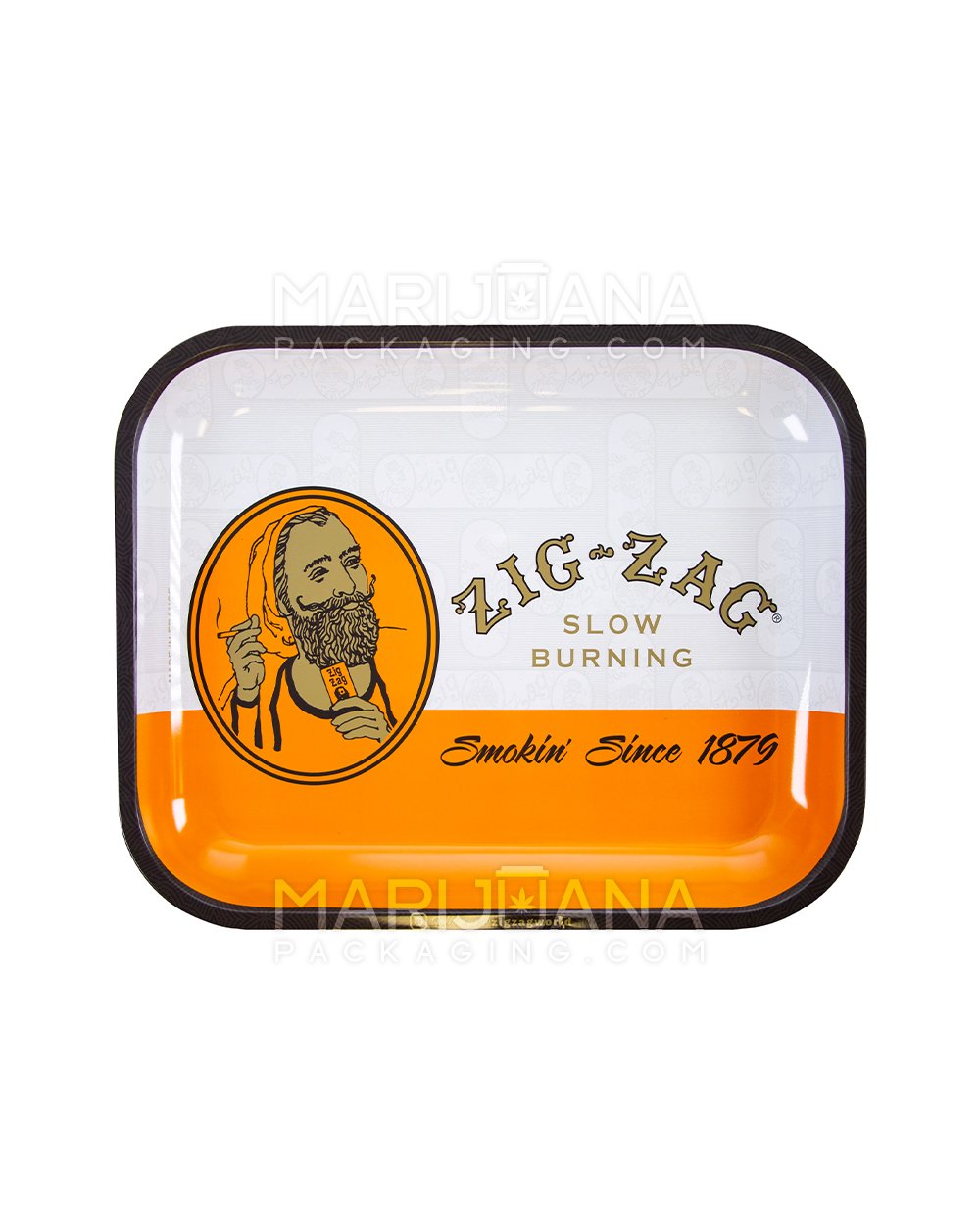 ZIG ZAG | Classic Orange Rolling Tray | 13.4in x 10.8in - Large - Metal - 1