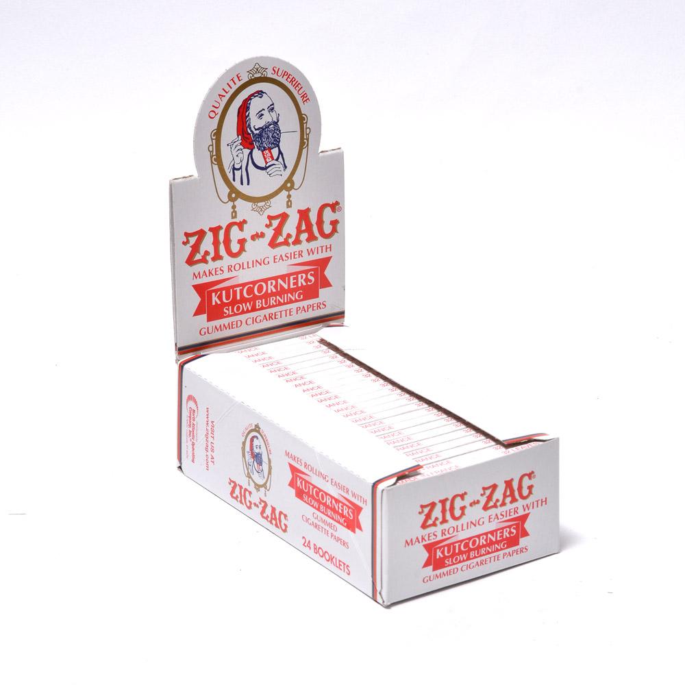 ZIG ZAG | 'Retail Display' Slow Burning Rolling Papers | 70mm - Kutcorners - 24 Count - 6